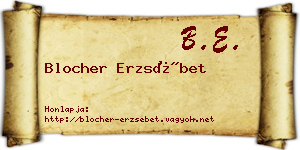 Blocher Erzsébet névjegykártya